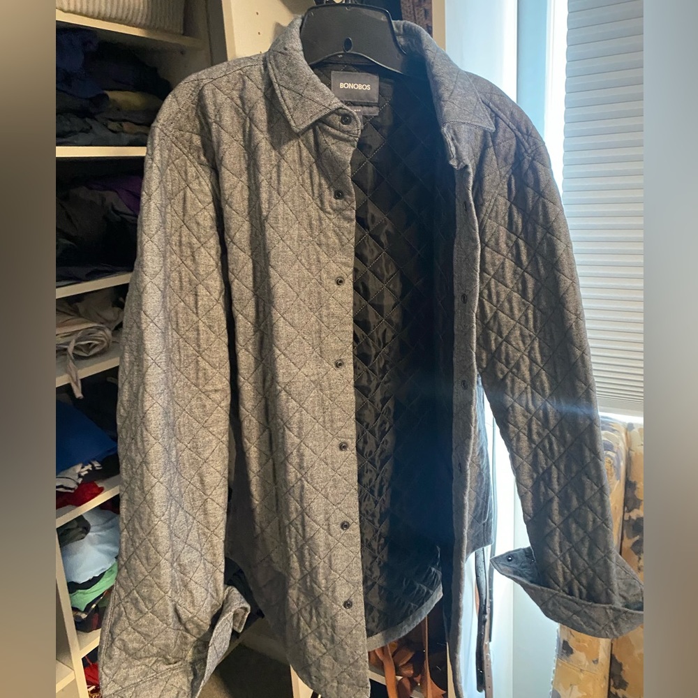 Quilted button down jacket